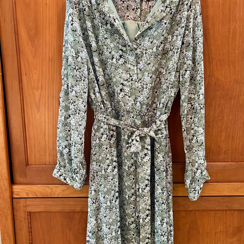H&M Sage and White Floral Dress